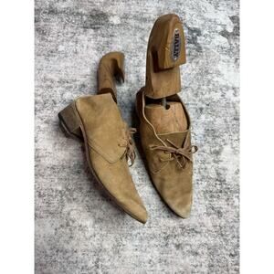 Billy Reid Indianola Booties Shoes Women’s Sz 7 Suede Beige Hand Made Italy